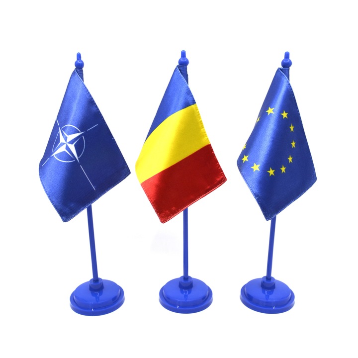 Set stegulete ROMANIA UE NATO - suport plastic