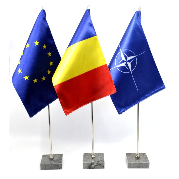 Set - stegulete ROMANAI UE NATO - suport MARMURA