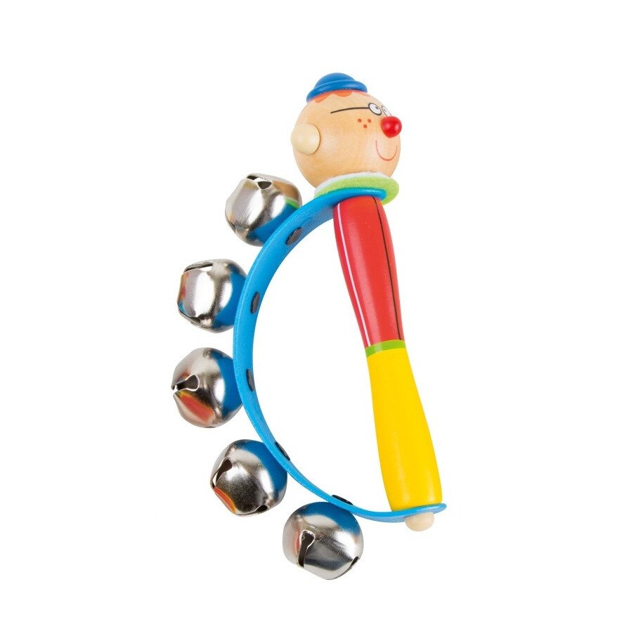 Jucarie din lemn cu 5 clopotei, baietel, 3 ani+