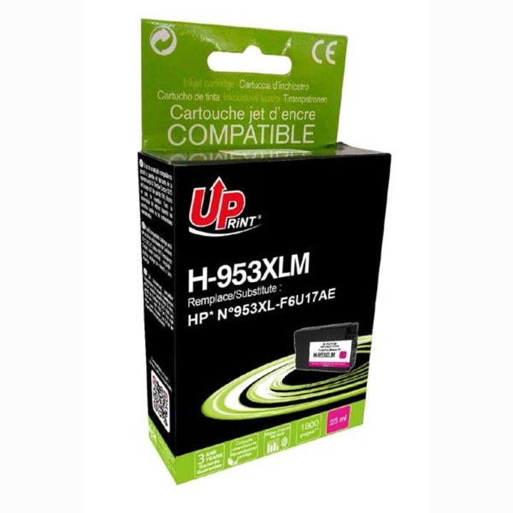 Cartus de cerneala UPRINT F6U17AE, HP 953XL, OfficeJet Pro 8210/8710/7720, 25 ml, Magenta