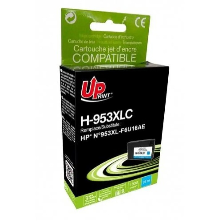 Cartus de cerneala UPRINT F6U16AE, HP 953XL, OfficeJet Pro 8210/8710/7720, 25 ml, Cyan