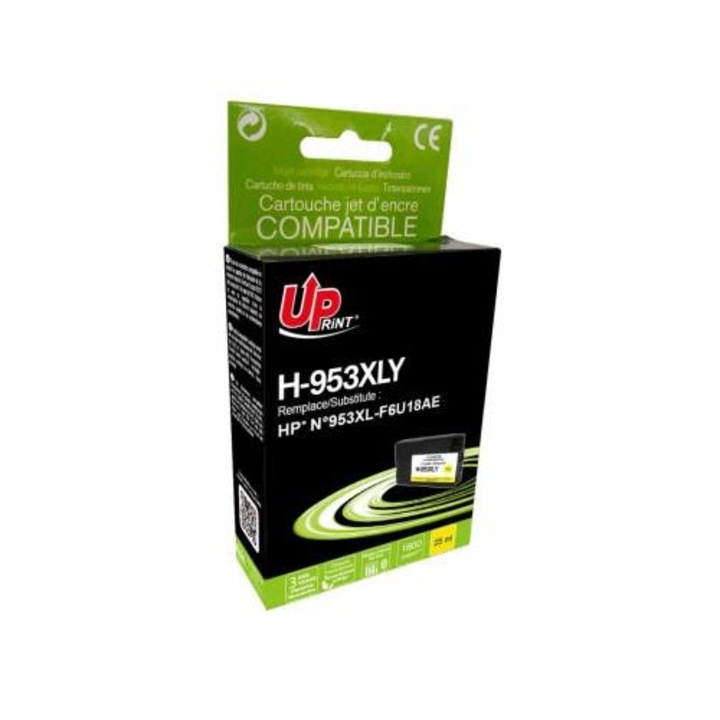 Cartus de cerneala UPRINT F6U18AE, HP 953XL, OfficeJet Pro 8210/8710/7720, 25 ml, Galben