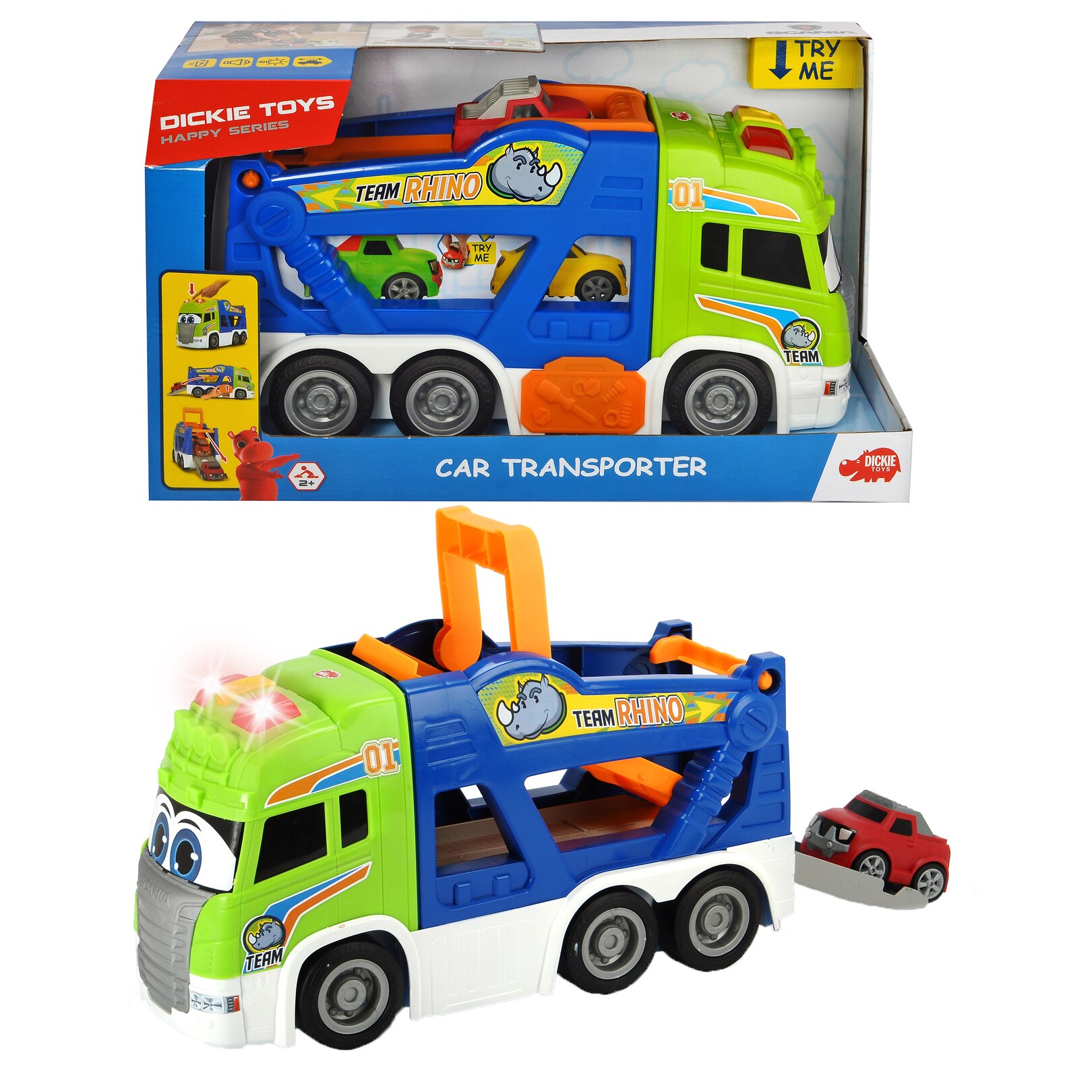 Camion de remorcare Dickie Toys - Happy Scania car transporter