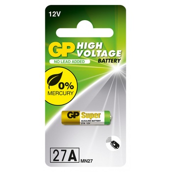 Baterie alcalina GP 12 V 1buc/blister pentru Alarma А27 Baterie alcalina GP 12 V 1buc/blister pentru Alarma А27