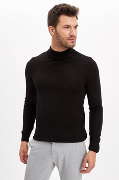 defacto pulover slim fit cu guler scurt negru imagen 3_0_
0