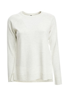 DeFacto, Pulover cu decolteu la baza gatului si maneci raglan, Gri deschis melange, 3XL DeFacto, Pulover cu decolteu la baza gatului si maneci raglan, Gri deschis melange, 3XL