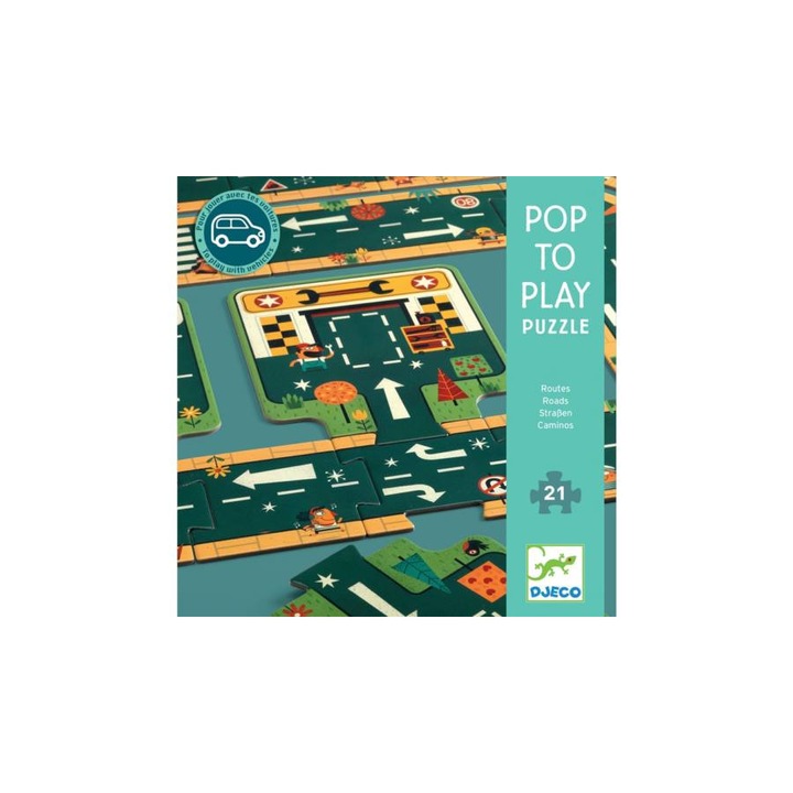 Pop to play Puzzle - Roads - DJECO