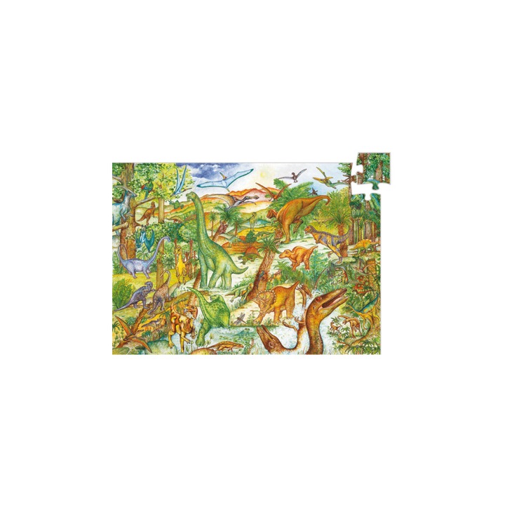Megfigyeltető puzzle - Dinoszauruszok 100 db-os - DJECO