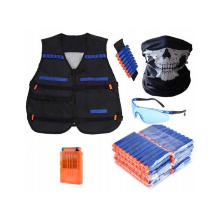 Set de joaca cu accesorii compatibile Nerf pentru copii, albastru/portocaliu