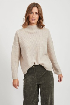 Vila, Pulover cu maneci cazute, Bej, L Vila, Pulover cu maneci cazute, Bej, L