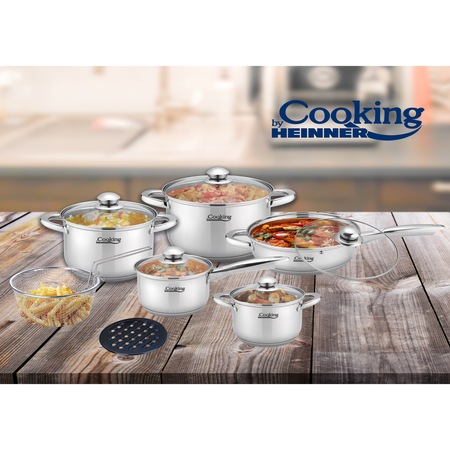 Set de oale pentru gatit Cooking by Heinner Impresa, 12 piese, inox