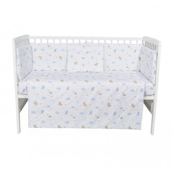 Set lenjerie patut cu 5 piese Blue Clouds Set lenjerie patut cu 5 piese Blue Clouds