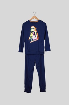 GAP, Pijama cu pantaloni lungi si tematica Stars Wars, Indigo, 130 CM GAP, Pijama cu pantaloni lungi si tematica Stars Wars, Indigo, 130 CM