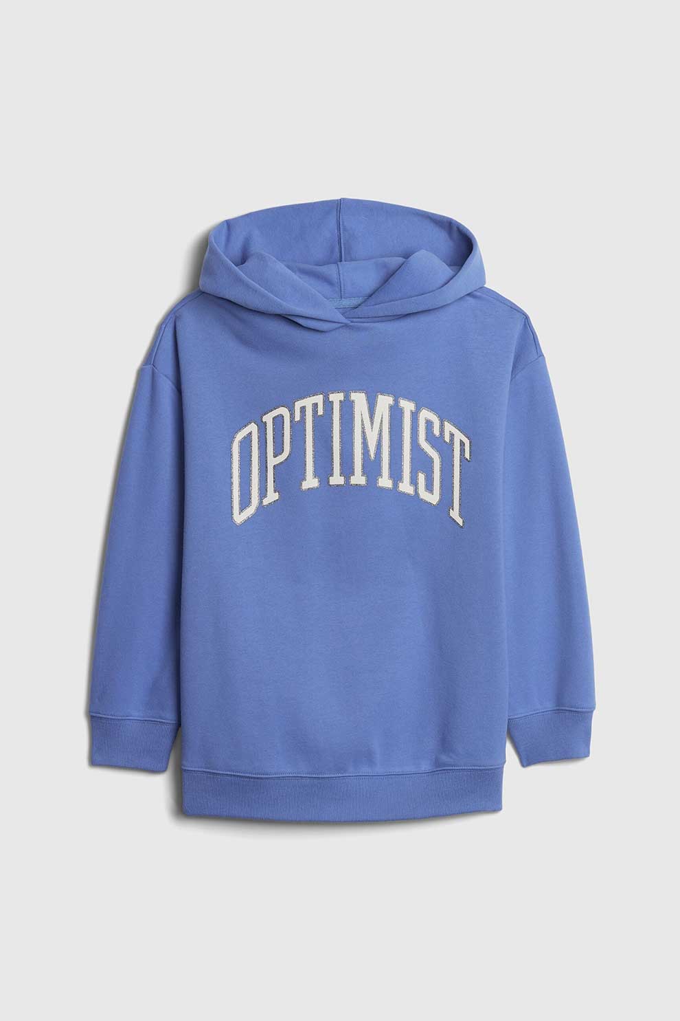 GAP, Hanorac cu imprimeu text stralucitor, 130 CM, Albastru/Alb