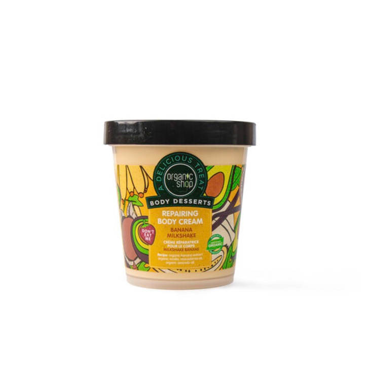 Organic Shop regeneráló testápoló, banán shake, 450ml