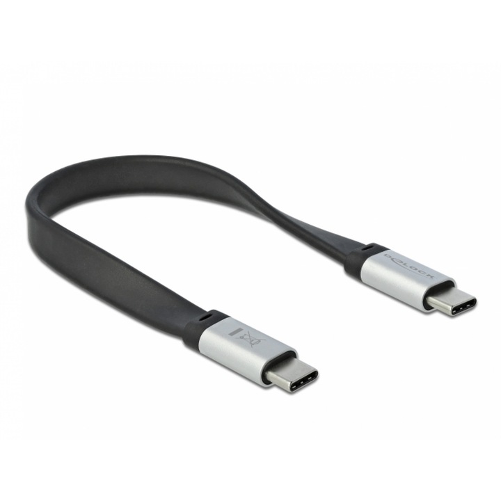 Cablu USB 3.2-C Gen 2 FPC Flat Ribbon PD 3A E-Marker 22cm, Delock 85926