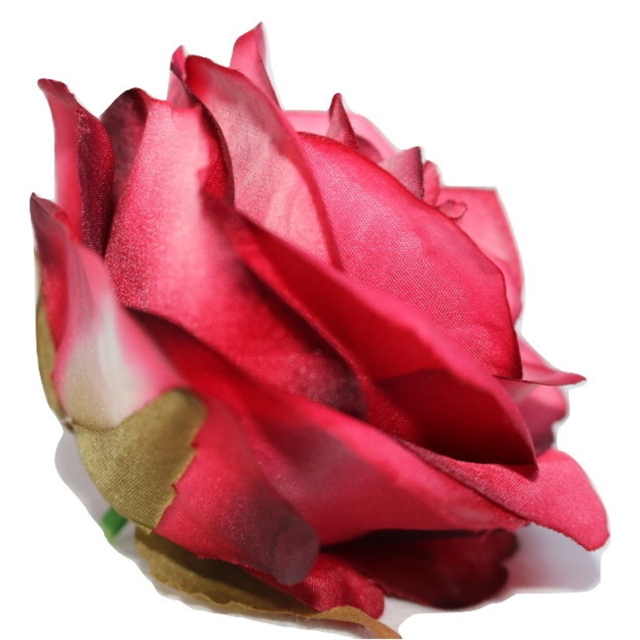 Set 12 x cap trandafir, rosu ciclam, 10 cm