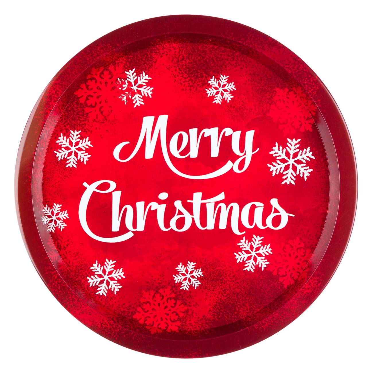 Farfurie decorativa cu imprimeu mesaj de Craciun, 32.5 cm