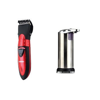 Pachet promo pentru igiena corporala, contine, Masina profesionala de tuns Surker complet accesorizata, rezistenta la apa si Dozator automat de sapun lichid cu senzor de miscare, fara atingere, 280 ml Pachet promo pentru igiena corporala, contine, Masina profesionala de tuns Surker complet accesorizata, rezistenta la apa si Dozator automat de sapun lichid cu senzor de miscare, fara atingere, 280 ml