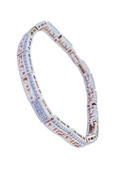 Bratara cristale Placata cu Aur 18 karate 17+3 cm Bratara cristale Placata cu Aur 18 karate 17+3 cm