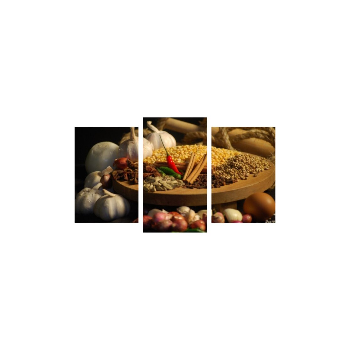 Tablou multicanvas 3 piese 150x90 cm, Food and Drinks model 88