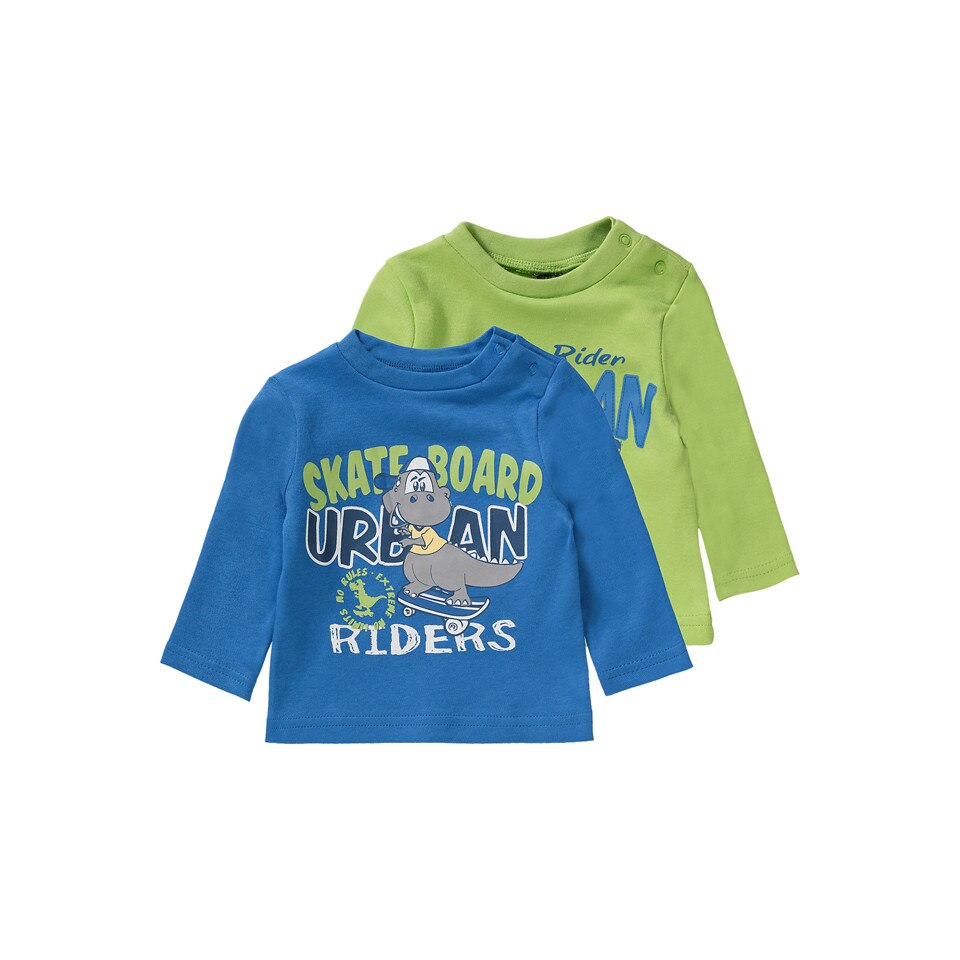 Set 2 bluze bumbac baieti Boley, albastru/verde, 74-80 cm, 9-12 luni