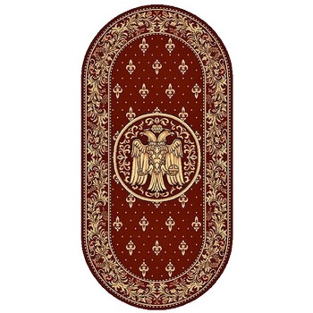 Covor Modern, Model Bisericesc, Lotos 15032-V, Rosu, Oval, 100x200 cm, 1800 gr/mp Covor Modern, Model Bisericesc, Lotos 15032-V, Rosu, Oval, 100x200 cm, 1800 gr/mp