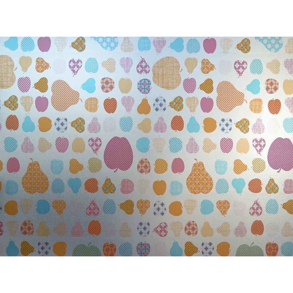 Folie geam autoadeziva Fructe, Folina, imprimeu multicolor, 90x100 cm