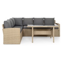 Coltar 3 piese KIARA 237x170x73Hcm natur/gri