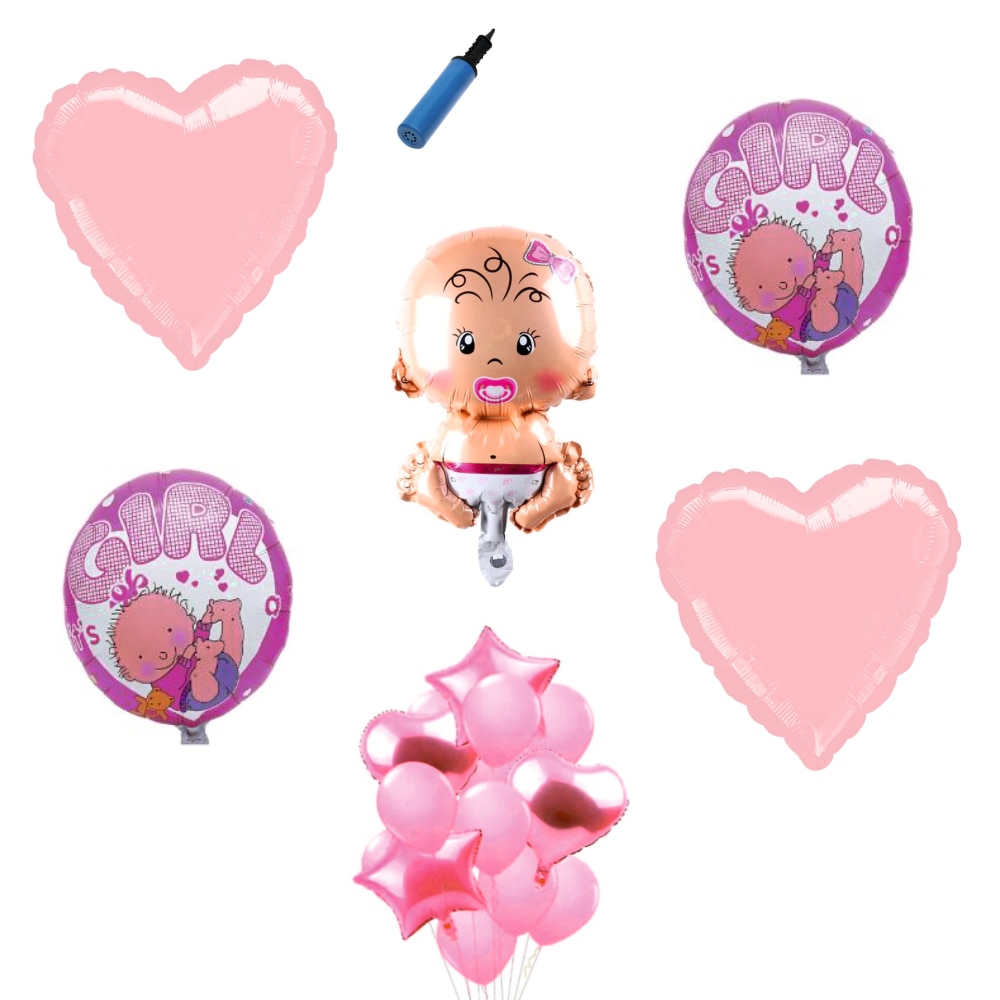 Set complet bebelus folie botez, fetita , roz