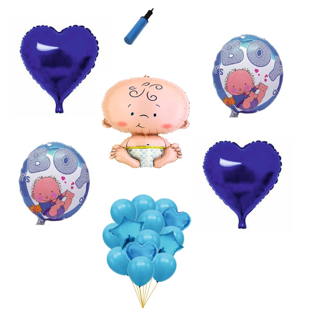 Set complet bebelus folie botez, baietel , albastru