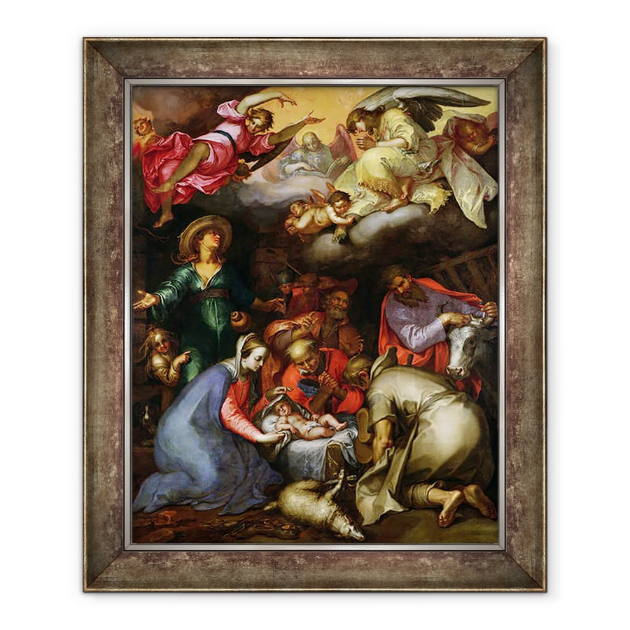 Tablou inramat - Abraham Bloemaert - Adorarea Pastorilor, 90 x 110 cm
