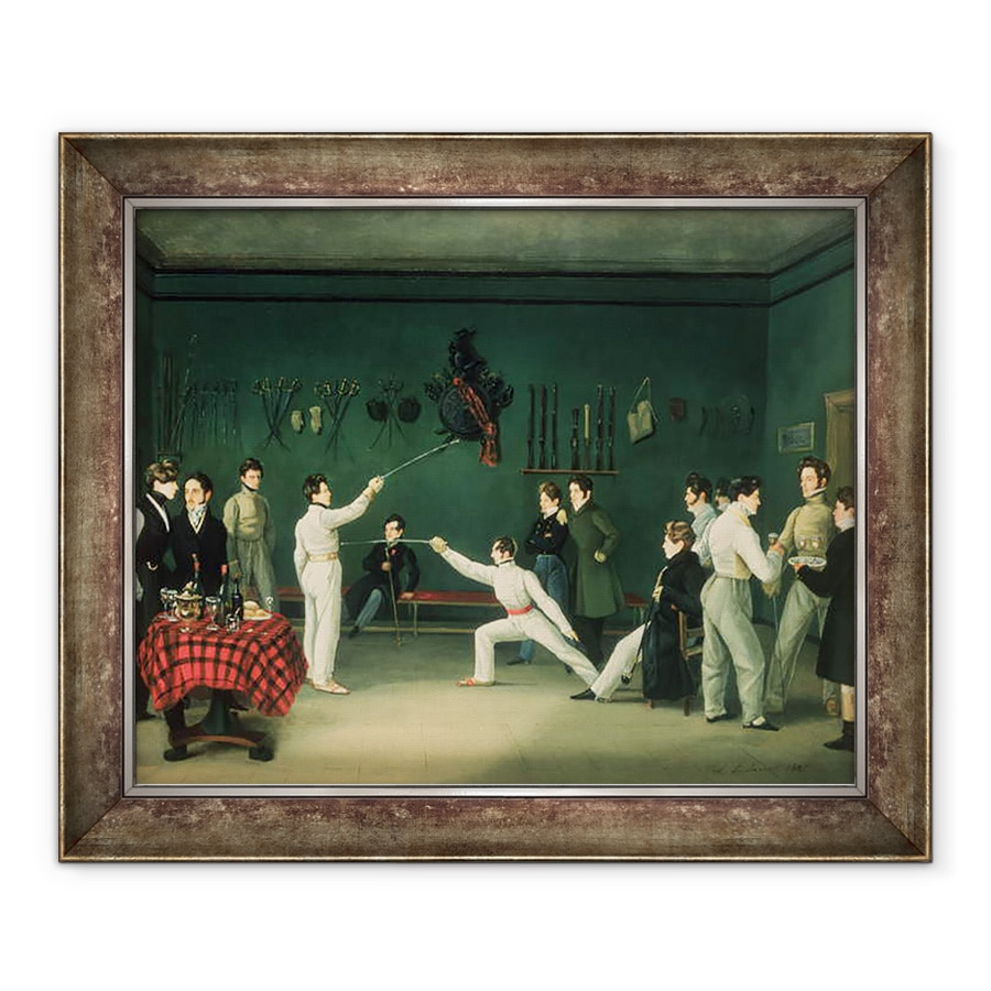 Tablou inramat - Adolphe Ladurner - O scena de scrima, 90 x 110 cm