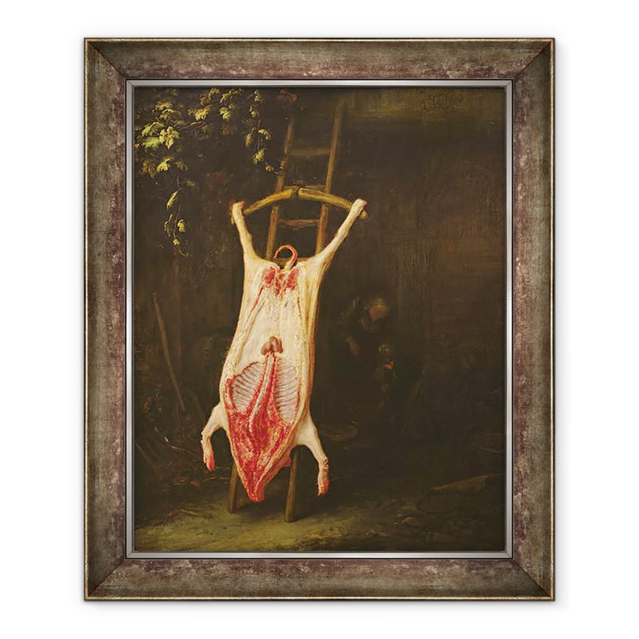 Tablou inramat - Adriaen Jansz. van Ostade - Porc jupuit, 90 x 110 cm