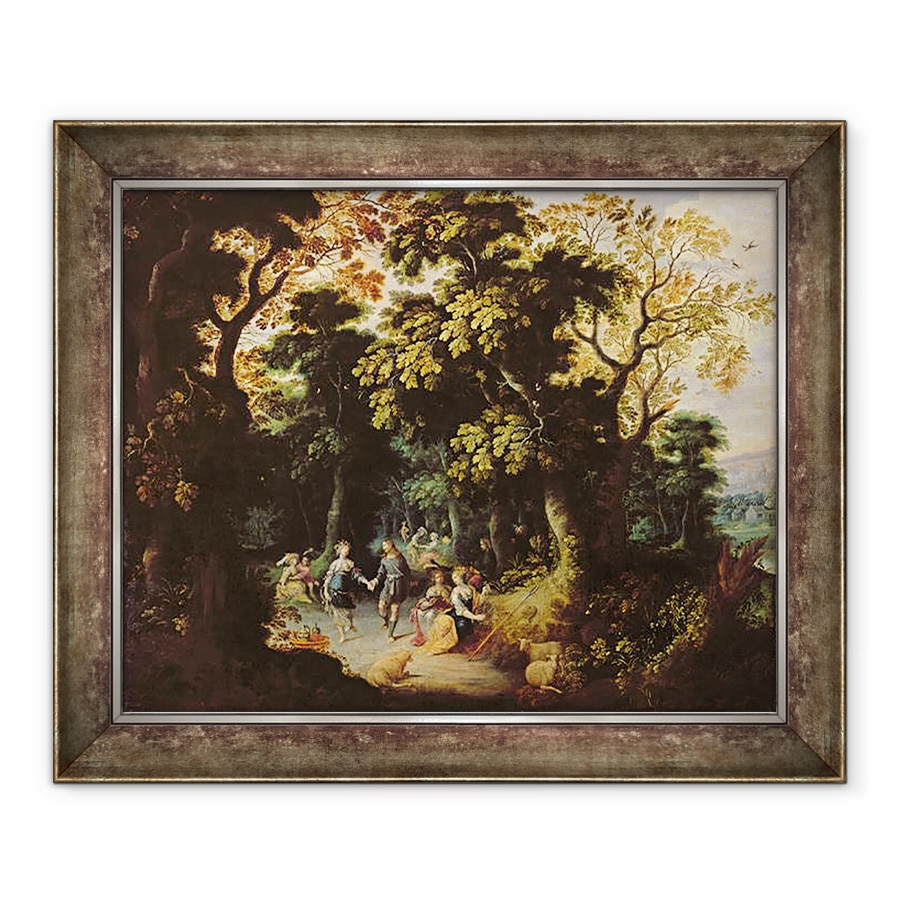 Tablou inramat - Abraham Govaerts - Dansul in padure, 90 x 110 cm