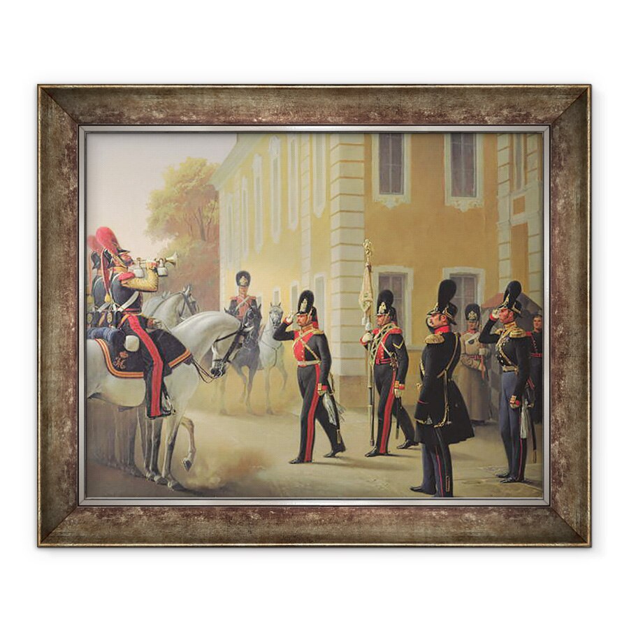 Tablou inramat - Adolph Gebens - Parada Standardului Garzilor Marelui Palat, 90 x 110 cm