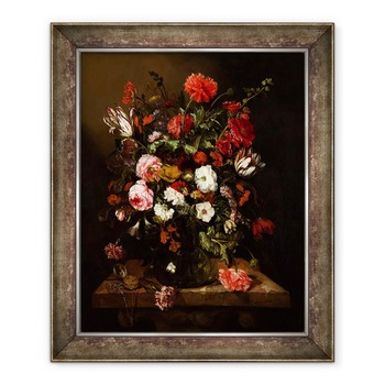 Tablou inramat - Abraham Hendricksz van Beyeren - Floare Natura statica cu un ceas, 50 x 60 cm Tablou inramat - Abraham Hendricksz van Beyeren - Floare Natura statica cu un ceas, 50 x 60 cm