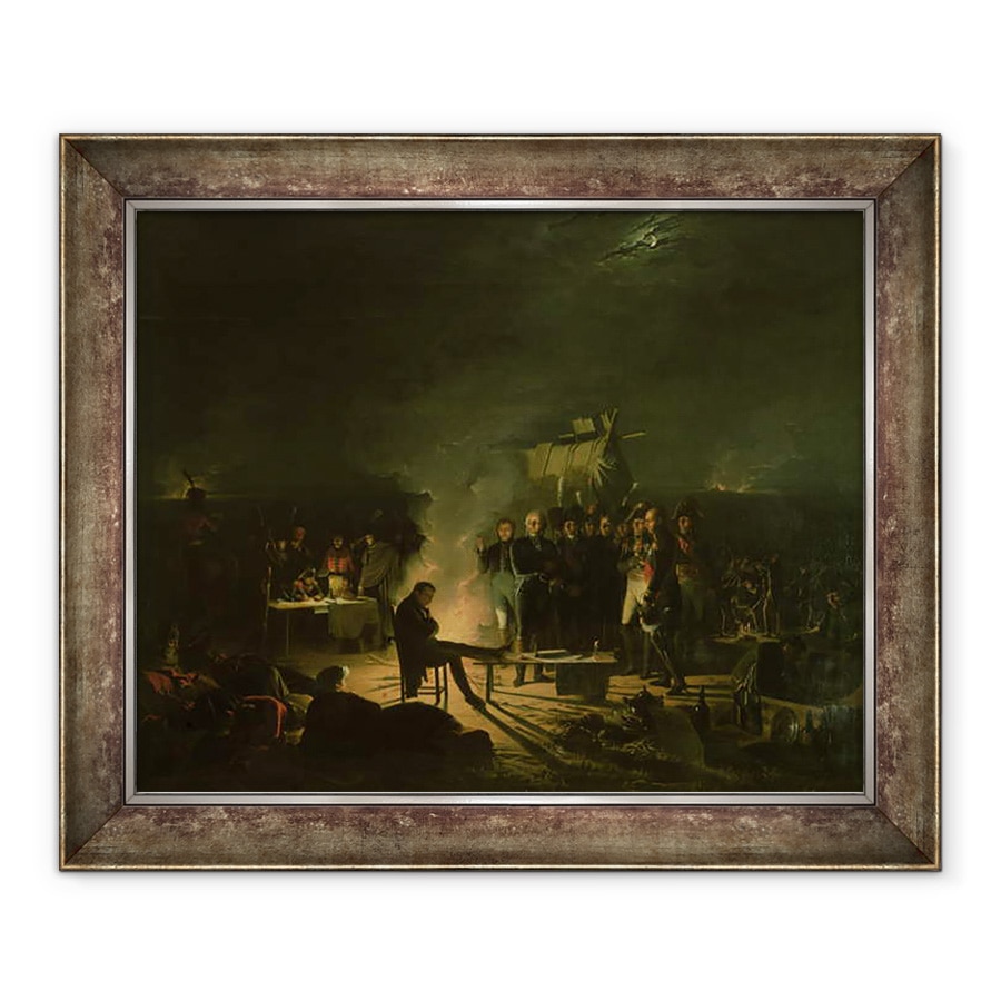 Tablou inramat - Adolphe Roehn - Bivouac al lui Napoleon I 1769-1821 pe campul de lupta de la Wagram, 5-6 iulie 1809, 90 x 110 cm
