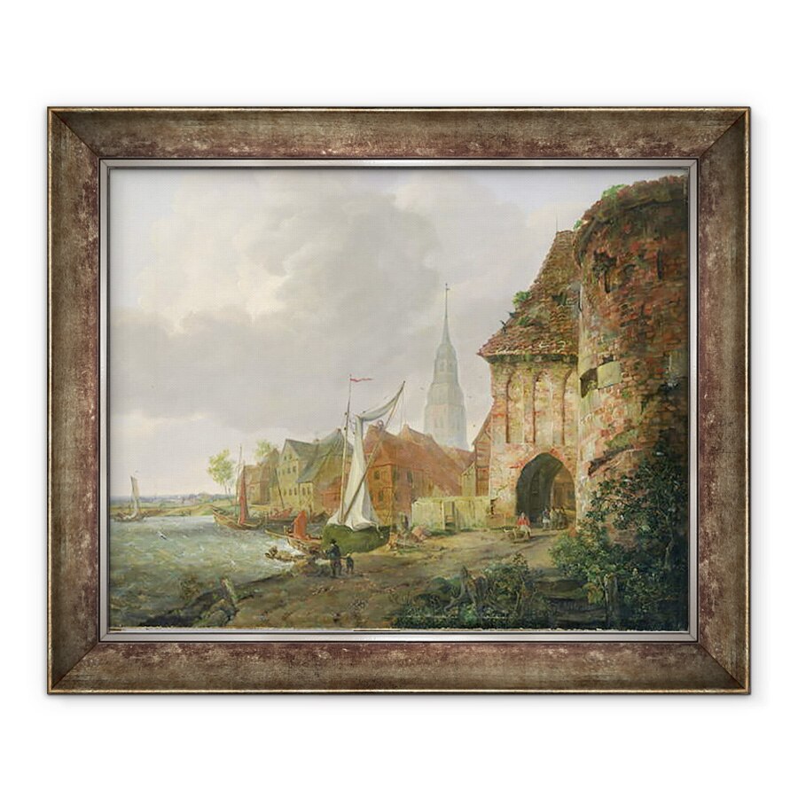 Tablou inramat - Adolph Kiste - Poarta Martie in Buxtehude, 90 x 110 cm