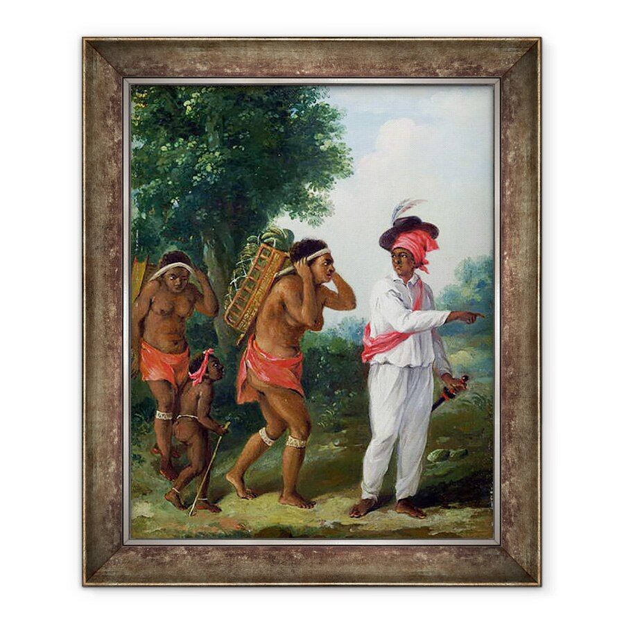 Tablou inramat - Agostino Brunias - Vest indian om de culoare, regia doua femei Carib cu un copil, 90 x 110 cm