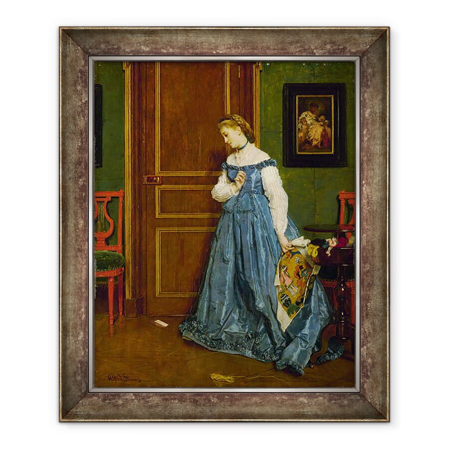 Tablou inramat - Alfred Emile Stevens - Ezitare, posibil Madame Monteaux, 50 x 60 cm