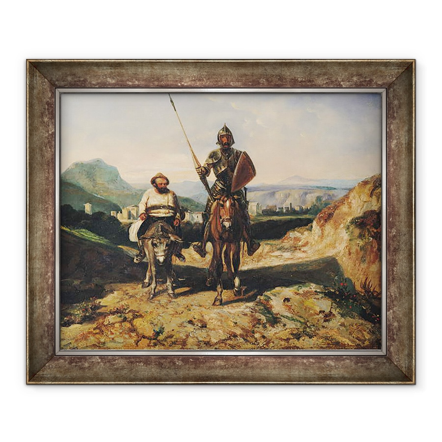 Tablou inramat - Alexandre Gabriel Decamps - Don Quijote si Sancho, 90 x 110 cm