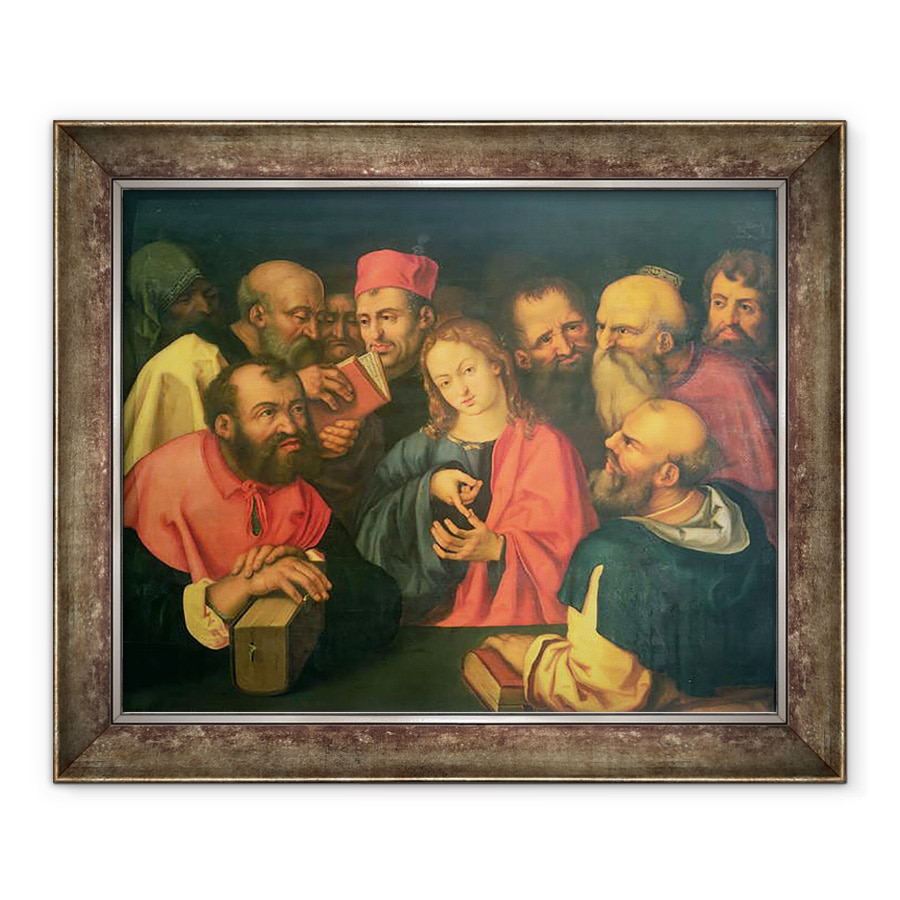 Tablou inramat - Albrecht Durer - Hristos, in varsta de doisprezece ani, printre carturari, 50 x 60 cm