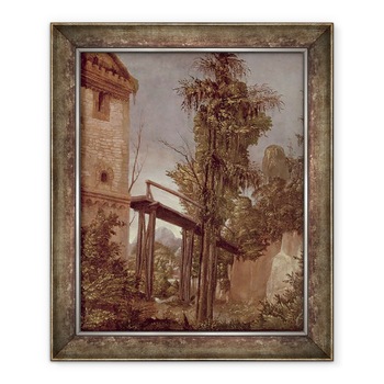 Tablou inramat - Albrecht Altdorfer - Peisaj cu pasarela, 90 x 110 cm Tablou inramat - Albrecht Altdorfer - Peisaj cu pasarela, 90 x 110 cm