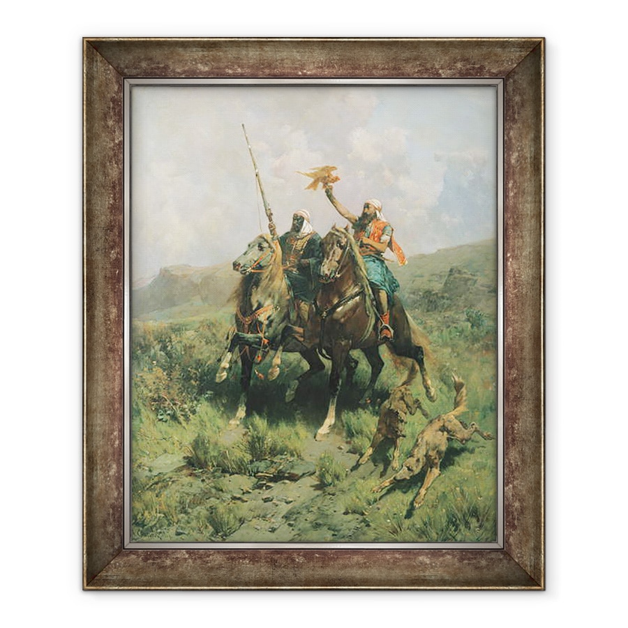 Tablou inramat - Alberto Pasini - Arabi cu un soim, 90 x 110 cm