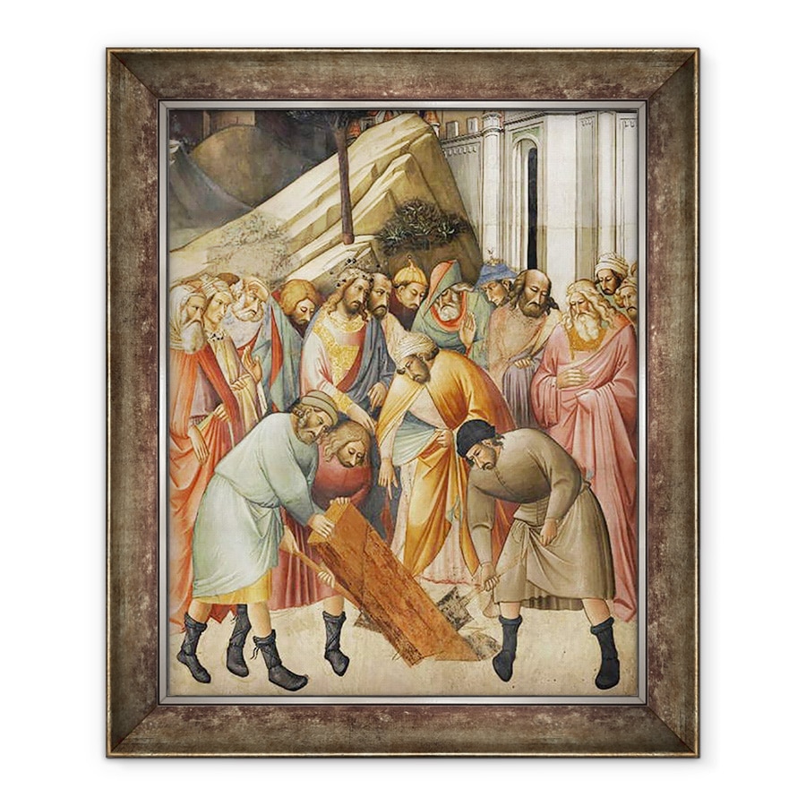 Tablou inramat - Agnolo Gaddi - Regele Solomon ingropand una dintre grinzile crucii, 90 x 110 cm
