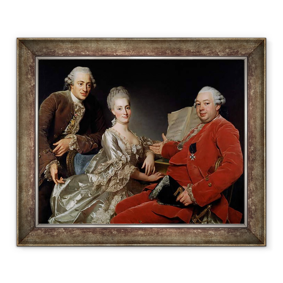 Tablou inramat - Alexander Roslin - John Jennings Esk. si fratele si cumnata sa, 90 x 110 cm