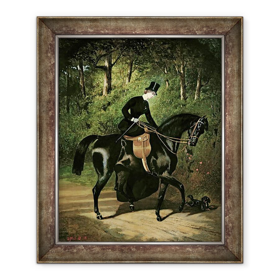 Tablou inramat - Alfred Dedreux - Rider Kipler pe ei Negru Mare, 90 x 110 cm