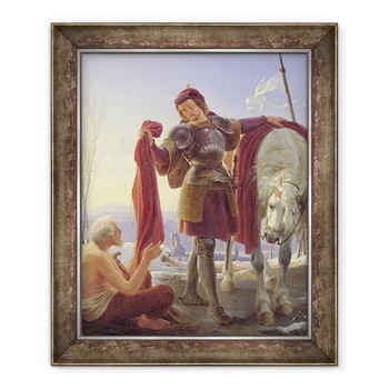 Tablou inramat - Alfred Rethel - Sfantul Martin si cersetorul, 70 x 85 cm Tablou inramat - Alfred Rethel - Sfantul Martin si cersetorul, 70 x 85 cm