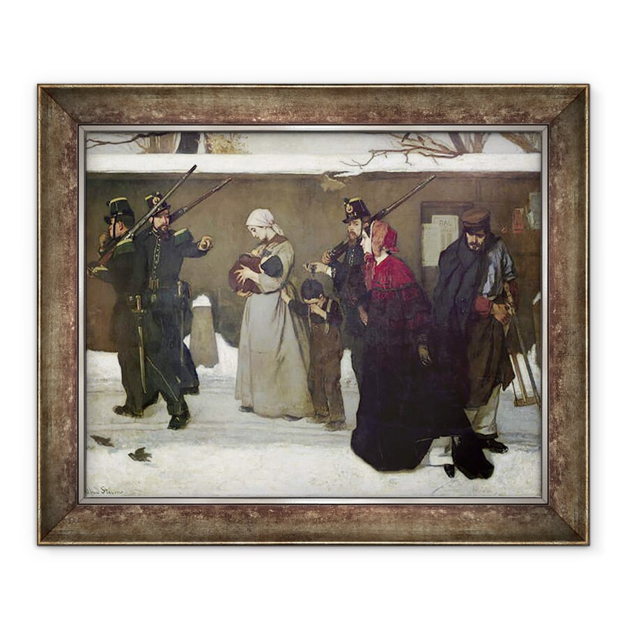Tablou inramat - Alfred Emile Stevens - Ceea ce se numeste vagabondaj sau, Vanatorii din Vincennes, 50 x 60 cm